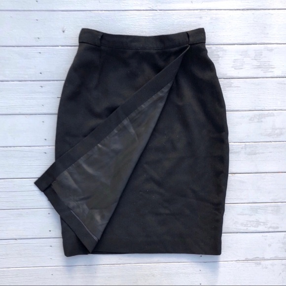Vintage Burberry black wool wrap pencil skirt 6 - Picture 12 of 14